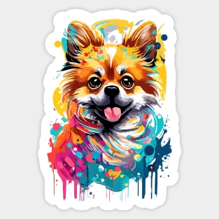 Pomeranian Colourful - Cute Pomeranian Pom Dog Spitz Sticker